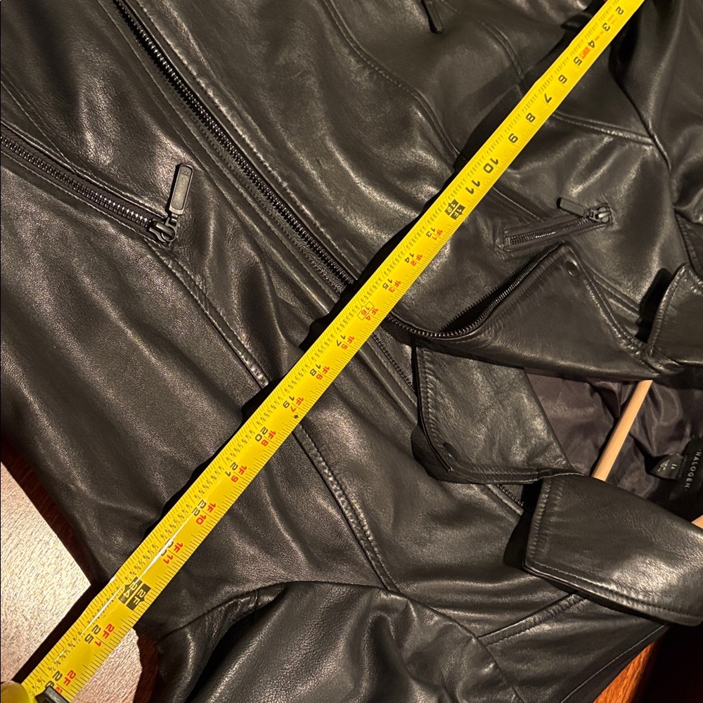 EUC Halogen black Moto leather coat. - Picture 6 of 10
